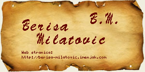 Beriša Milatović vizit kartica